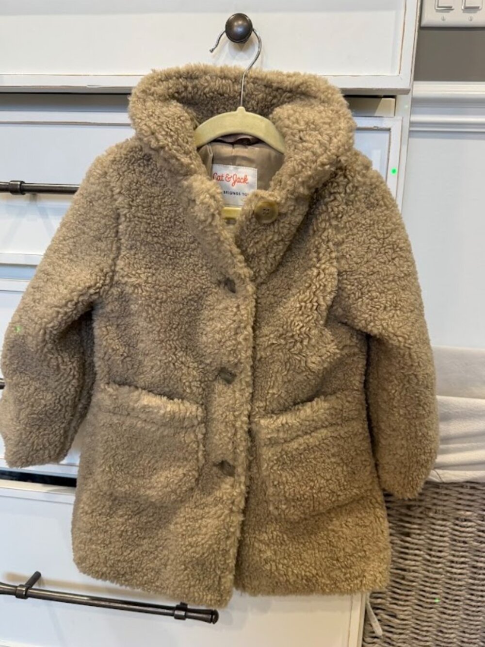 NWOT Cat & Jack Toddler Sherpa Jacket Beige Size 3T